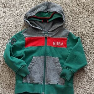 Hanna Andersson Green, Gray & Red Zip Hoodie